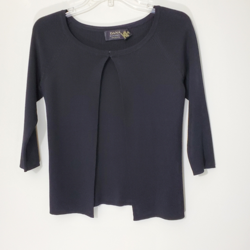 Dana Buchman Petite  Black Cardigan Sweater